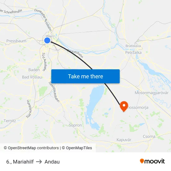 6., Mariahilf to Andau map