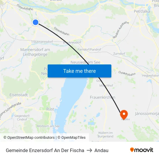 Gemeinde Enzersdorf An Der Fischa to Andau map