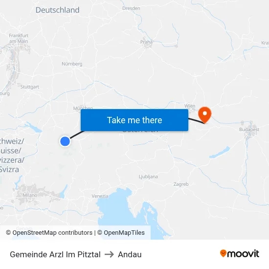 Gemeinde Arzl Im Pitztal to Andau map