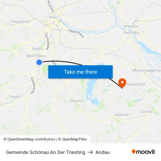 Gemeinde Schönau An Der Triesting to Andau map
