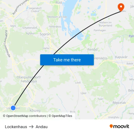 Lockenhaus to Andau map