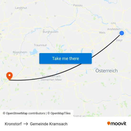 Kronstorf to Gemeinde Kramsach map