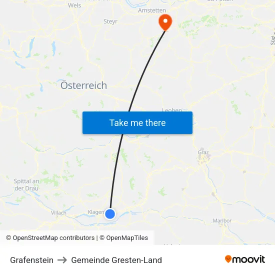 Grafenstein to Gemeinde Gresten-Land map
