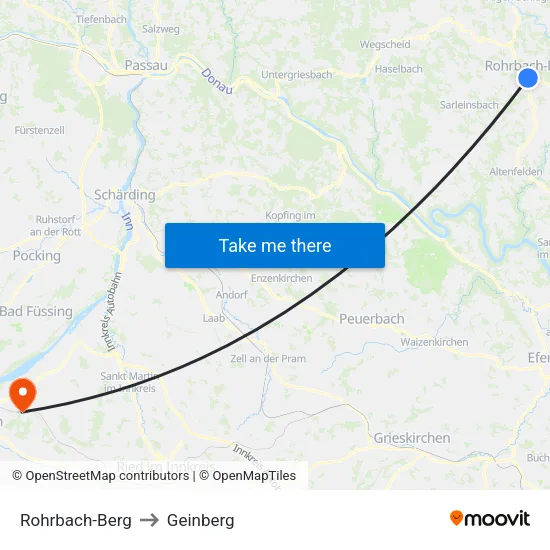 Rohrbach-Berg to Geinberg map