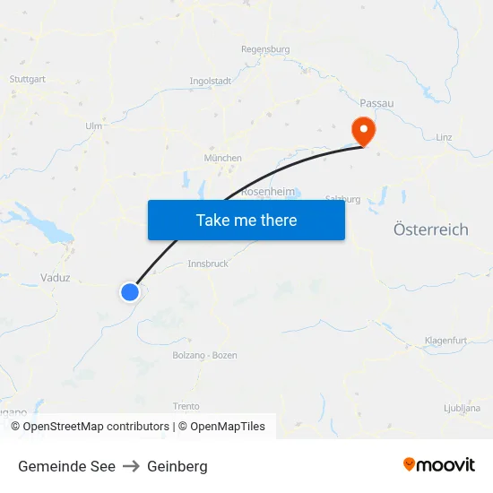 Gemeinde See to Geinberg map