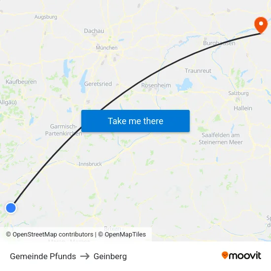 Gemeinde Pfunds to Geinberg map
