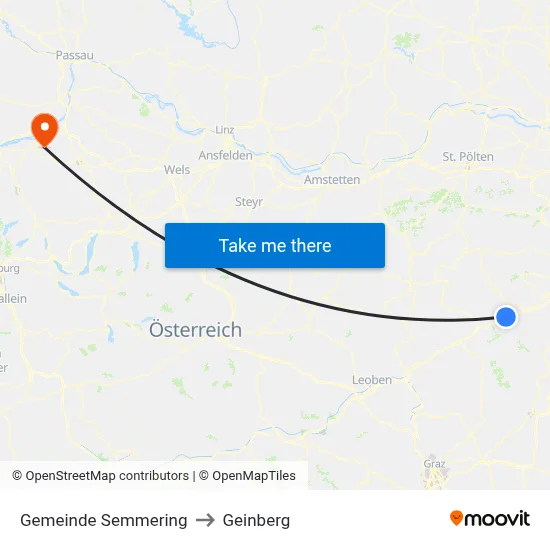 Gemeinde Semmering to Geinberg map