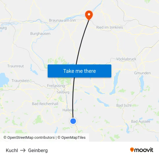 Kuchl to Geinberg map