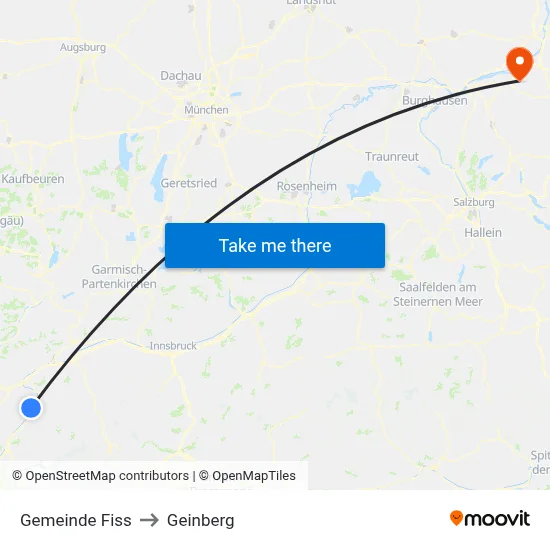 Gemeinde Fiss to Geinberg map