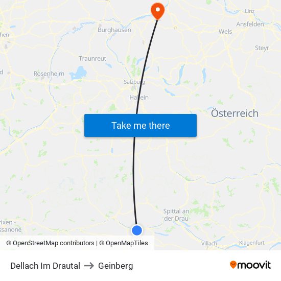 Dellach Im Drautal to Geinberg map
