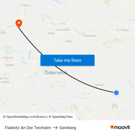 Fladnitz An Der Teichalm to Geinberg map