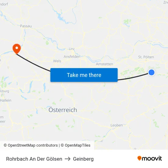 Rohrbach An Der Gölsen to Geinberg map
