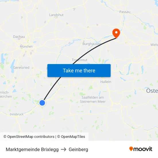 Marktgemeinde Brixlegg to Geinberg map