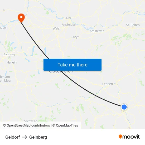 Geidorf to Geinberg map