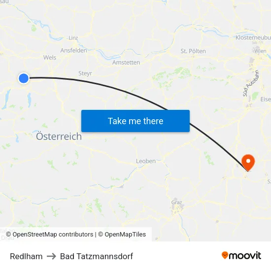 Redlham to Bad Tatzmannsdorf map