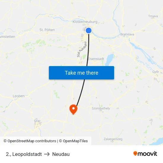 2., Leopoldstadt to Neudau map