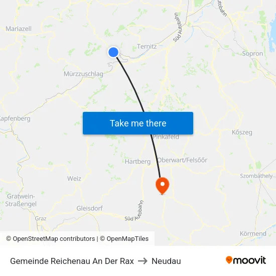 Gemeinde Reichenau An Der Rax to Neudau map