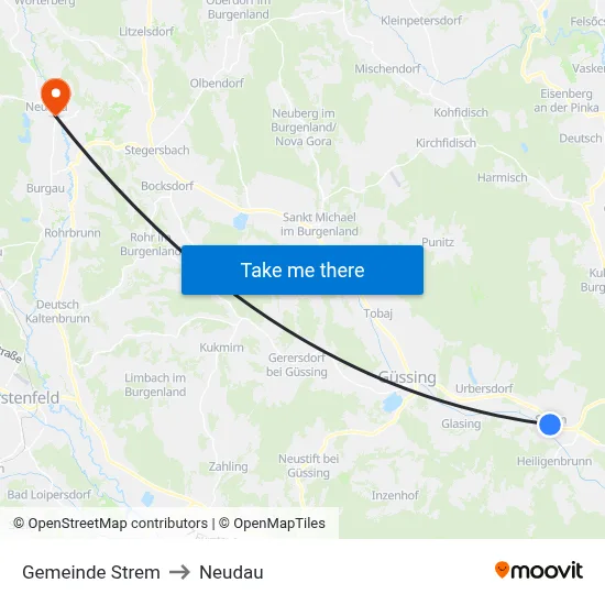 Gemeinde Strem to Neudau map