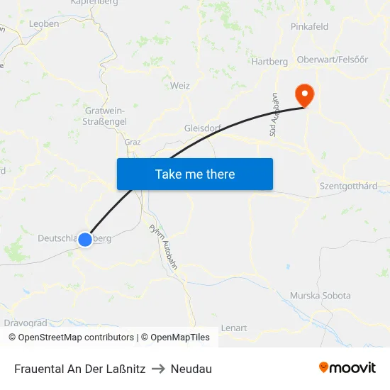 Frauental An Der Laßnitz to Neudau map