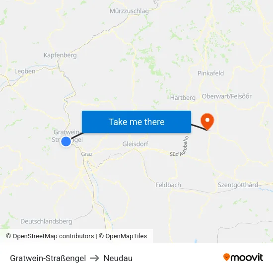 Gratwein-Straßengel to Neudau map