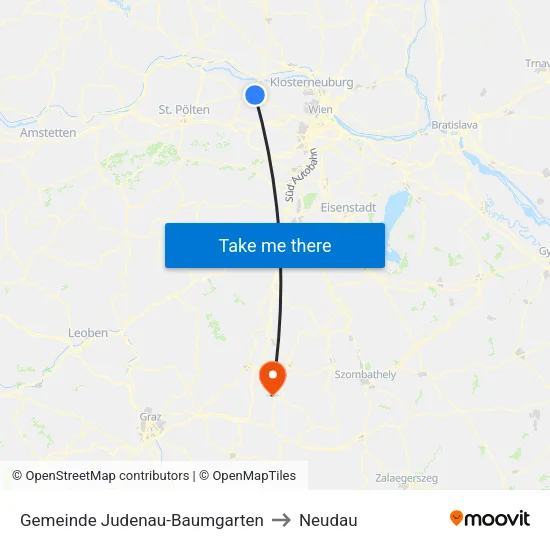 Gemeinde Judenau-Baumgarten to Neudau map