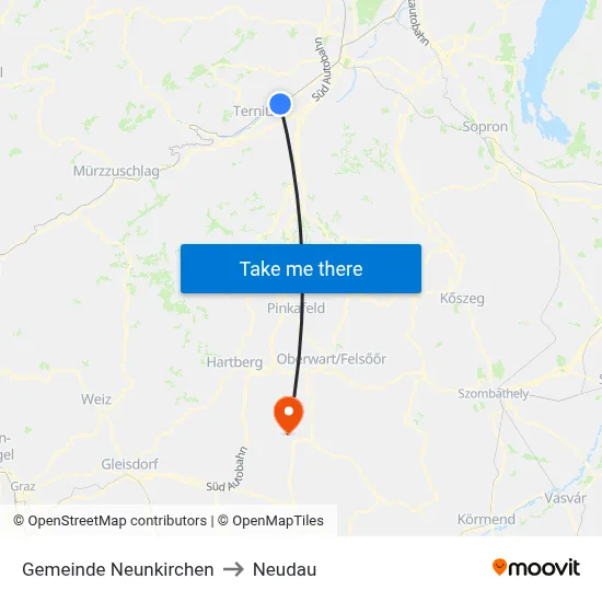 Gemeinde Neunkirchen to Neudau map