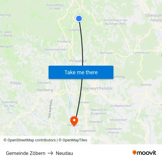 Gemeinde Zöbern to Neudau map