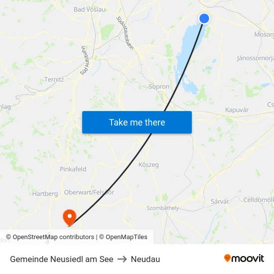Gemeinde Neusiedl am See to Neudau map