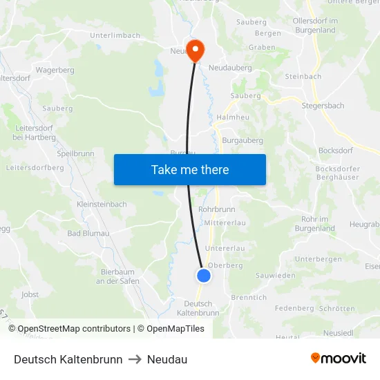 Deutsch Kaltenbrunn to Neudau map