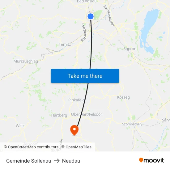 Gemeinde Sollenau to Neudau map