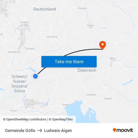 Gemeinde Göfis to Ludweis-Aigen map