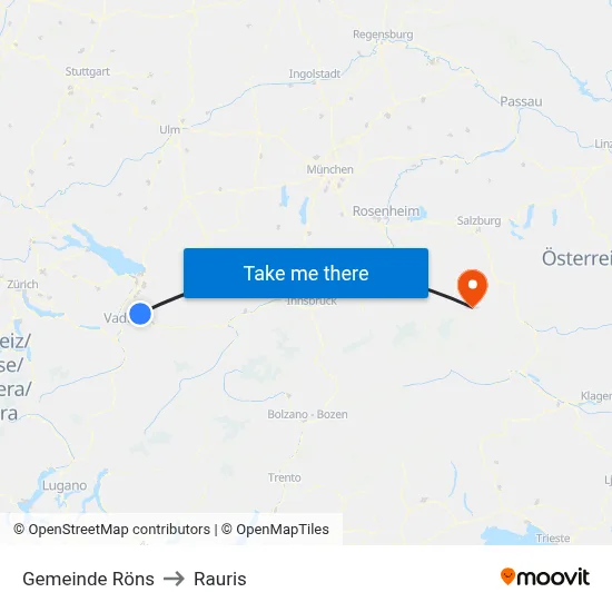 Gemeinde Röns to Rauris map