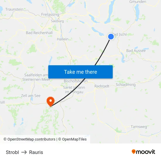 Strobl to Rauris map