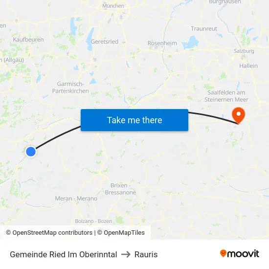 Gemeinde Ried Im Oberinntal to Rauris map