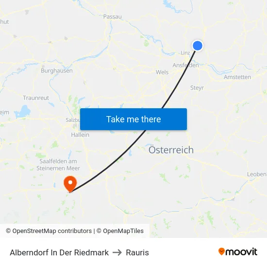 Alberndorf In Der Riedmark to Rauris map