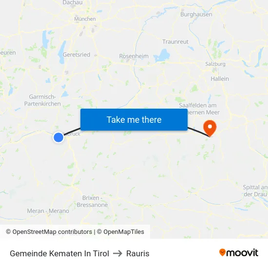 Gemeinde Kematen In Tirol to Rauris map