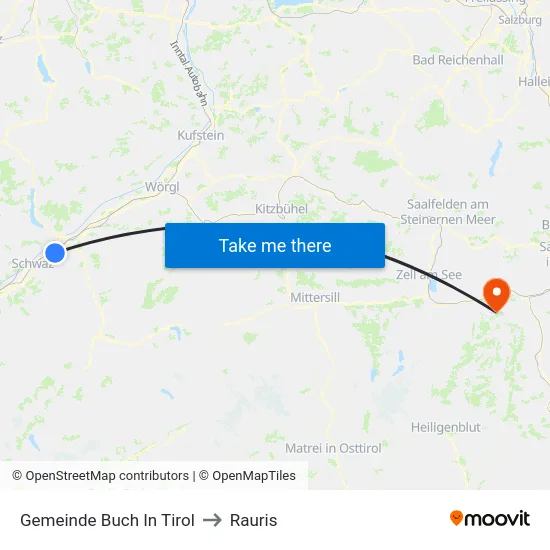 Gemeinde Buch In Tirol to Rauris map