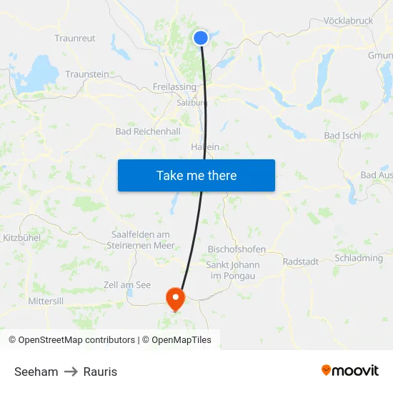 Seeham to Rauris map