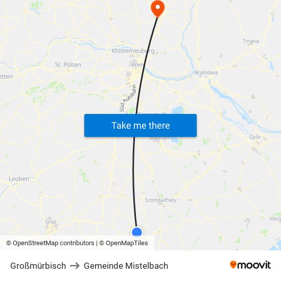 Großmürbisch to Gemeinde Mistelbach map