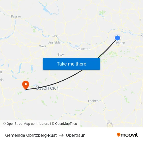 Gemeinde Obritzberg-Rust to Obertraun map