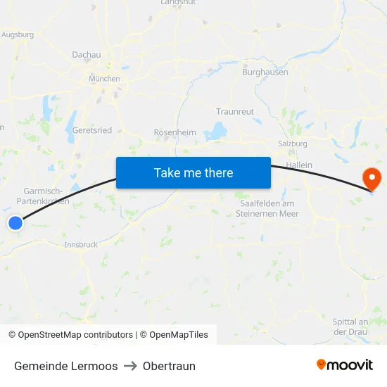 Gemeinde Lermoos to Obertraun map