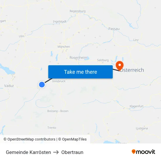 Gemeinde Karrösten to Obertraun map