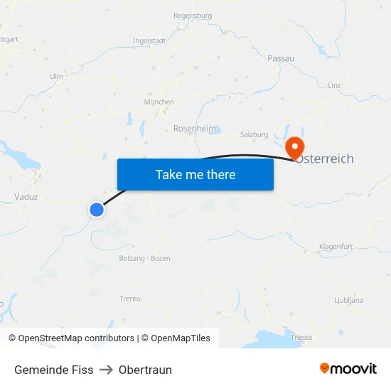 Gemeinde Fiss to Obertraun map