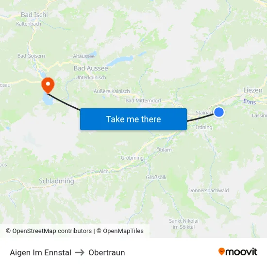 Aigen Im Ennstal to Obertraun map
