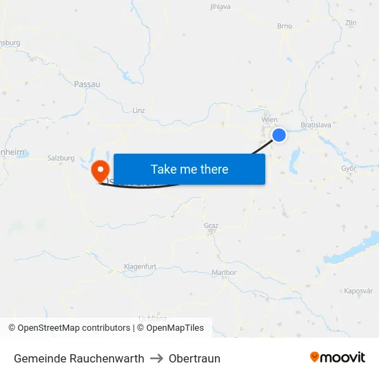 Gemeinde Rauchenwarth to Obertraun map