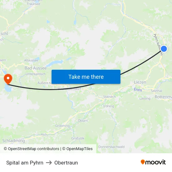 Spital am Pyhrn to Obertraun map