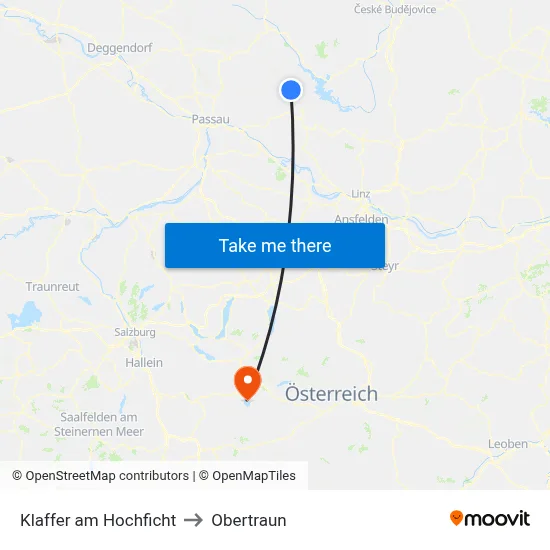 Klaffer am Hochficht to Obertraun map