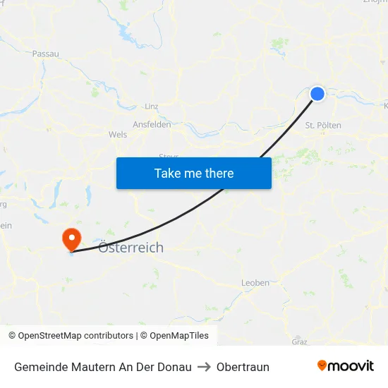 Gemeinde Mautern An Der Donau to Obertraun map
