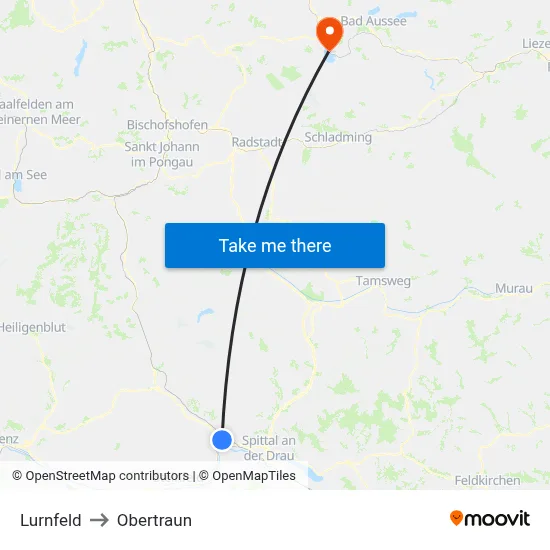 Lurnfeld to Obertraun map