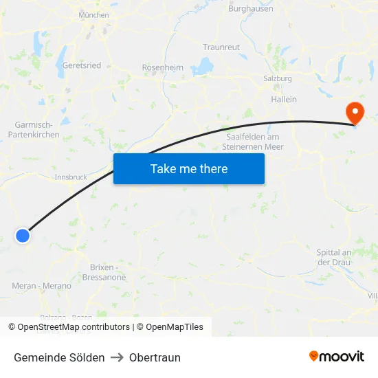 Gemeinde Sölden to Obertraun map